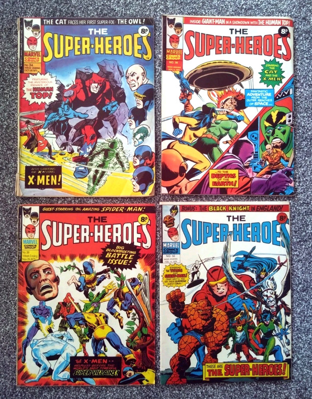 The Super-Heroes Vintage Marvel UK Comics 1975 X-Men The Thing Giant-Man