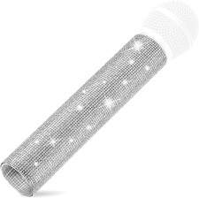 Mic Not Include Rhinestones Microphone Sleeve, Crystal Wireless Mic Cover Sleeve