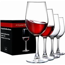 Baalaka Wine Glasses Clear Red White Wine Glass Goblets Crystal Stemware (4PCS)