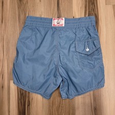 Birdwell Beach Britches Blue Board Shorts Mens 31 Made in USA Surf Swim Trunks