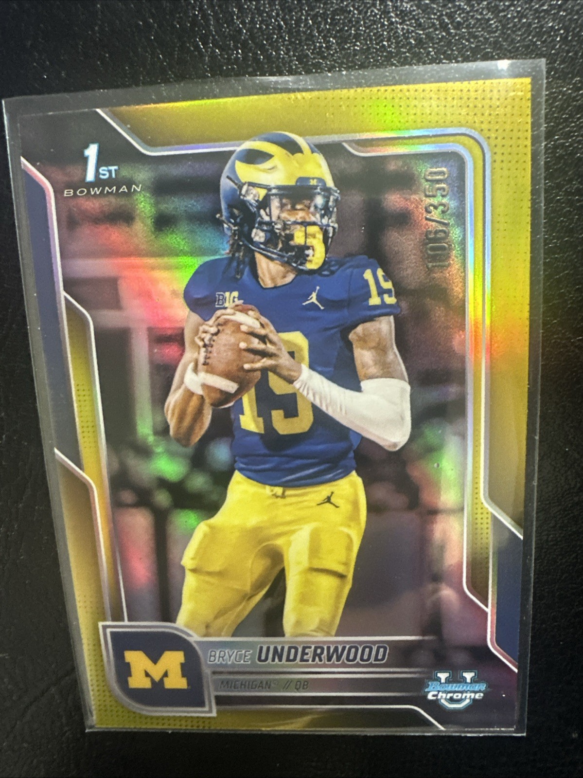 2025 Bowman University Chrome - Bryce Underwood #196 Yellow Refractor /350 RC