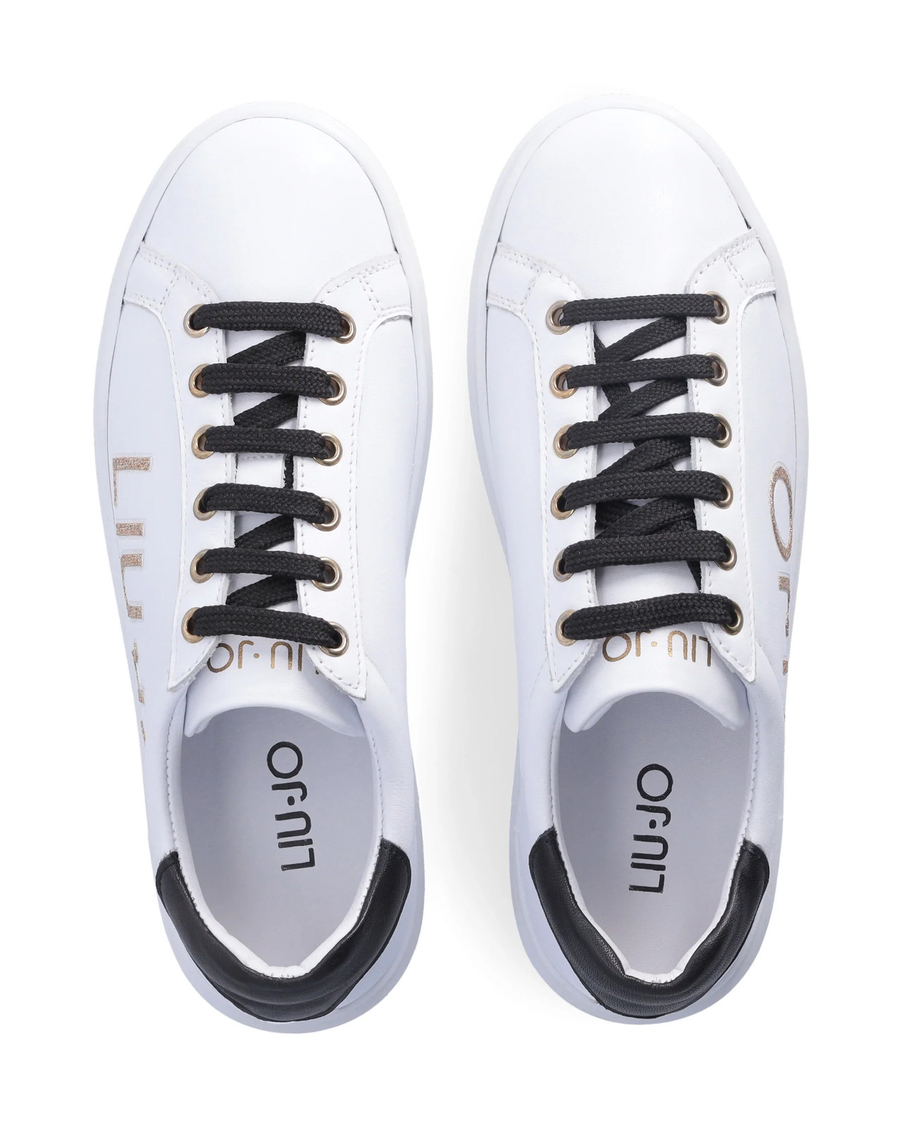 Scarpe Liu Jo Iris 11 Sneaker Casual Pelle Bianco/Nero foto 3