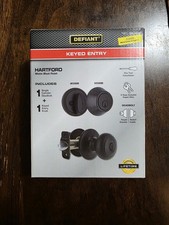 The Defiant Hartford Matte Black Single Cylinder Keyed Entry Project Pack Combo