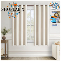 Gardinen 2Er Set Hellbeige ÖSen Blackout Vorhang Blickdicht 175X140 Cm