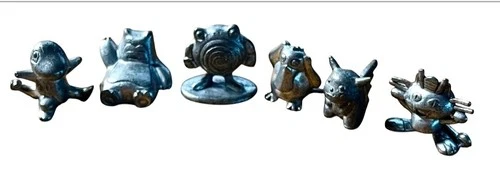 VTG ~ 1999 POKEMON MONOPOLY  ~ 6 Collector Edition Nintendo Metal TOKENS