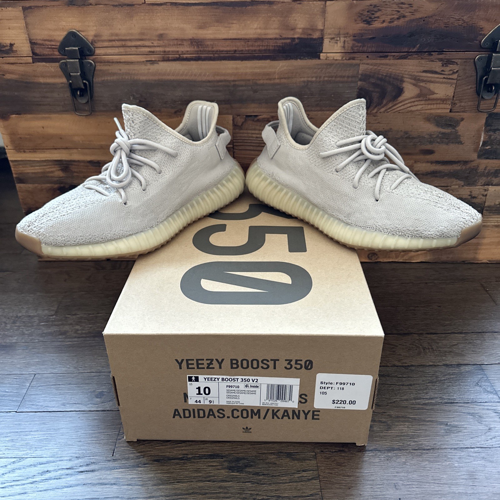 Adidas Yeezy Boost 350 V2 Sesame F99710 Sneakers Shoes Men’s Size 10 thumbnail 3