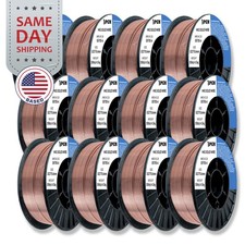  12 x 10-Lb Spools ER70S-6 .023" 0.6 mm Mild Steel MIG Welding Wire