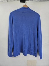 Ralph Lauren Sweater Womens 1X Blue Cashmere Silk Shawl Collar Luxury Knit