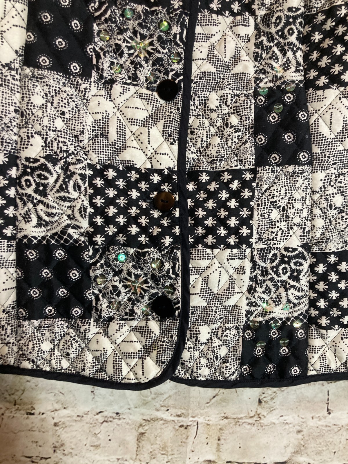 Silkland Patchwork Jacket Medium 100% Silk Quilte… - image 5