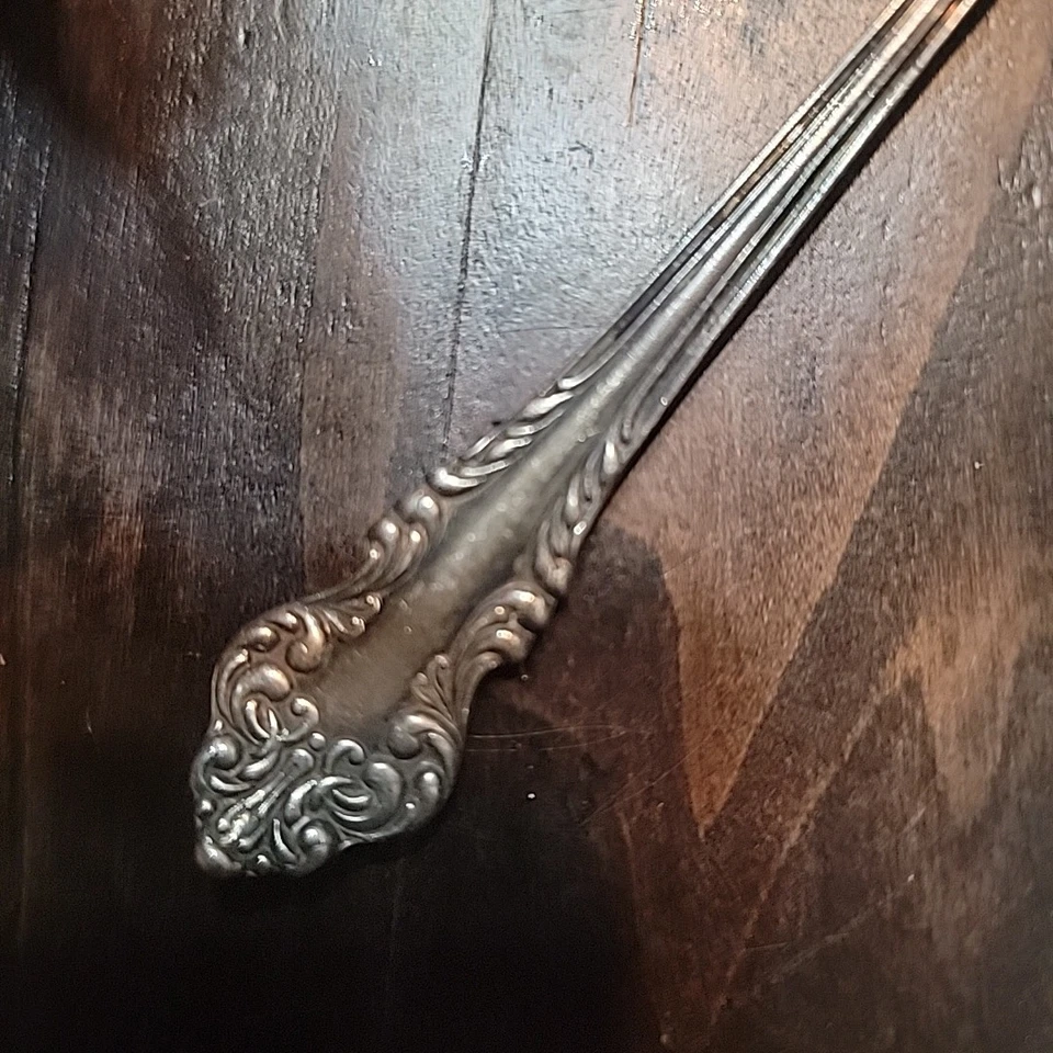 Community silver cocktail pickle fork Vintage OrnateFlatware - Image 3 of 4