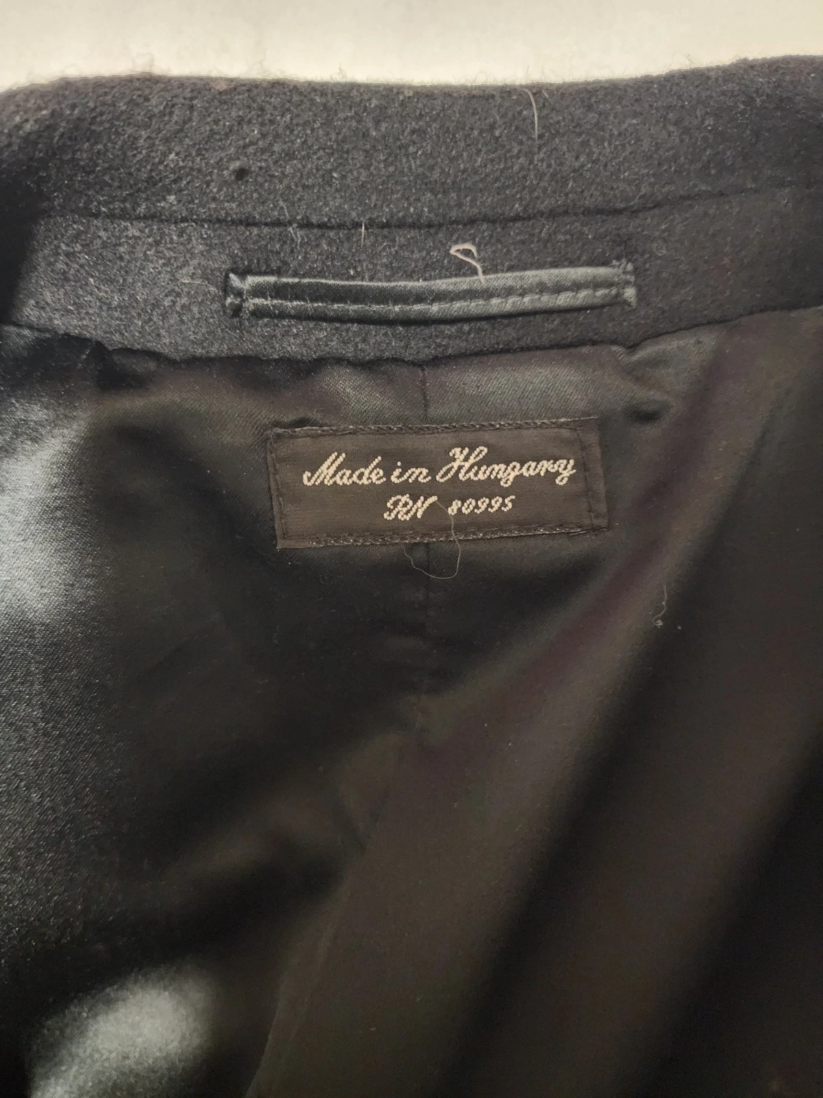 VTG Stafford Mens Black Double Breasted Coat Wool/Cashmere Blend Size 44R - product detail image 4