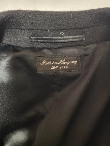 VTG Stafford Mens Black Double Breasted Coat Wool/Cashmere Blend Size 44R image 4