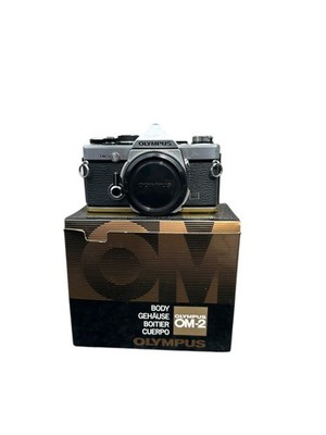 Vintage Olympus OM-2 35mm Film SLR Camera Body with Box Strap