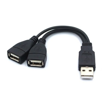 USB 2.0 Splitter Y-Kabel   1x Stecker auf 2x Buchse für PC & Auto