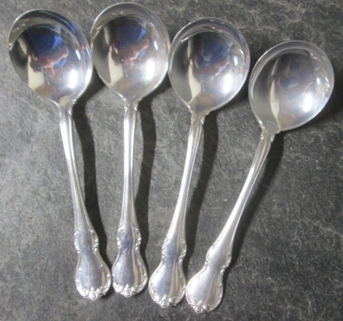 Towle French Provincial Lot Of 4 Soup Spoons Sterling 146.3 Grams 925 Scrap