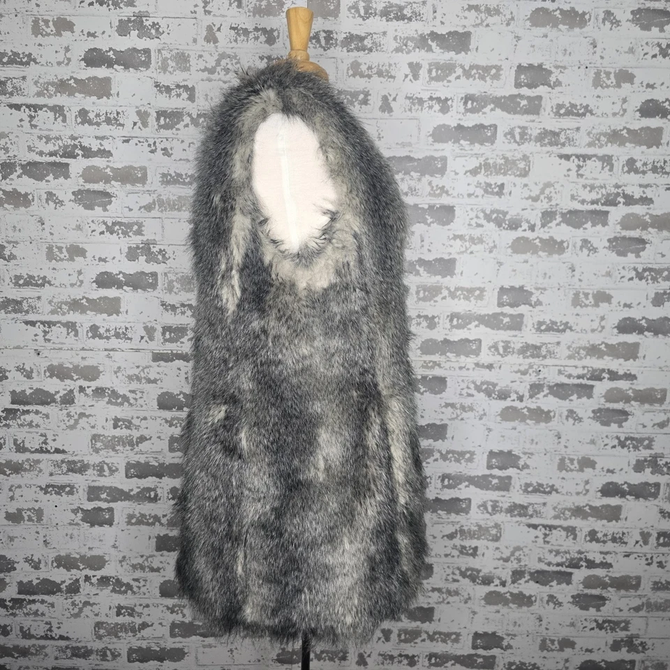 Banana Republic Chaleco de Piel Sintética Abrigo Chaqueta Mujer Mediano Sin Mangas Forrado Boho Foto 3 de 4