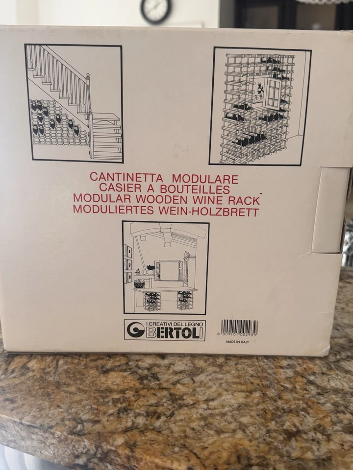 Cantinetta Wood Stackable Modular Wine Rack, 6 Bottles Holder, Made In Italy - Image 2 of 4