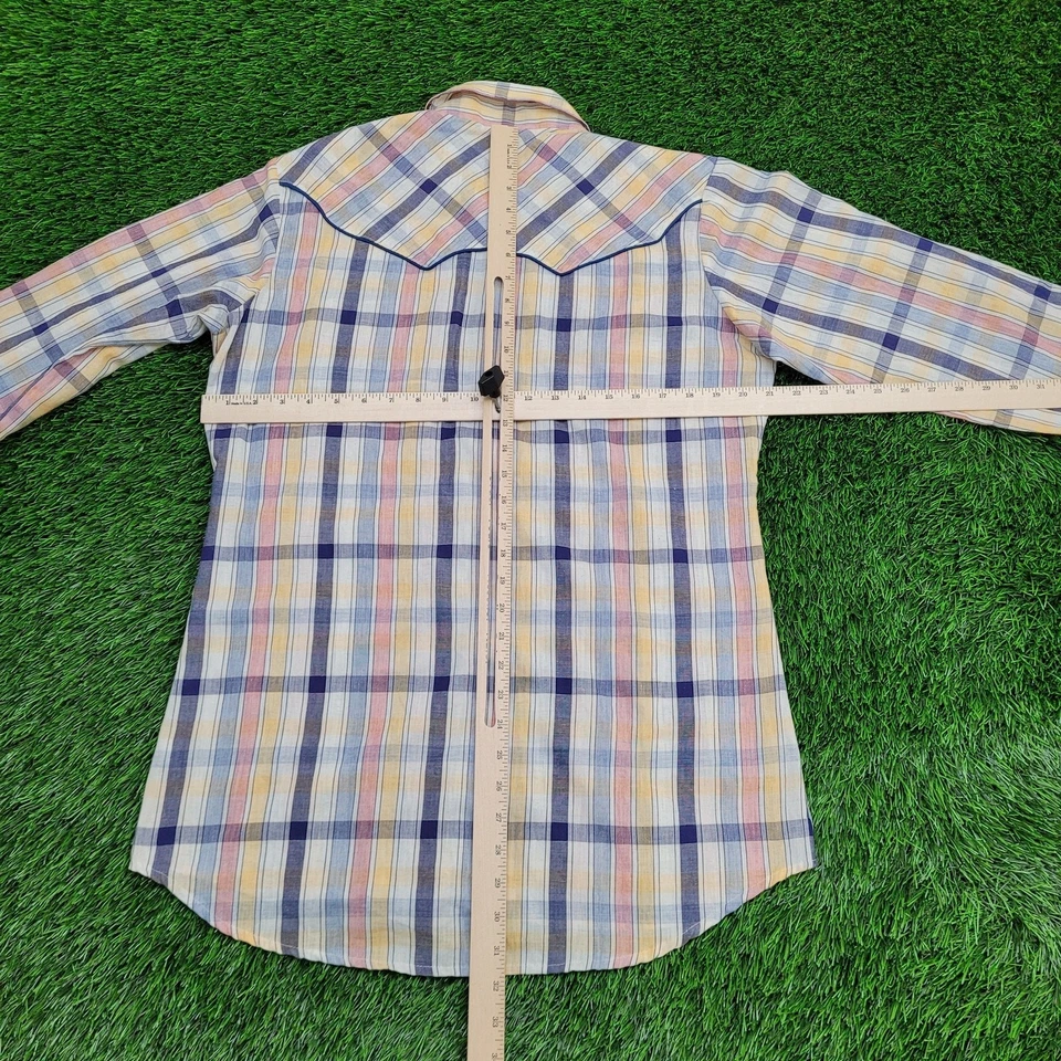 Camisa a Cuadros Miller Western Vintage Años 90 Mediana 15.5 21x32 EE. UU. Foto 4 de 4