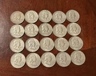 Franklin Half Dollar Lot Of 20 1958-1961 90% Silver Circulated