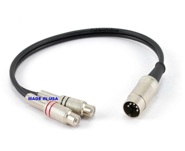 1ft 5Pin Din Male to 2RCA Female Jumper Cable For BO, Naim, Quad