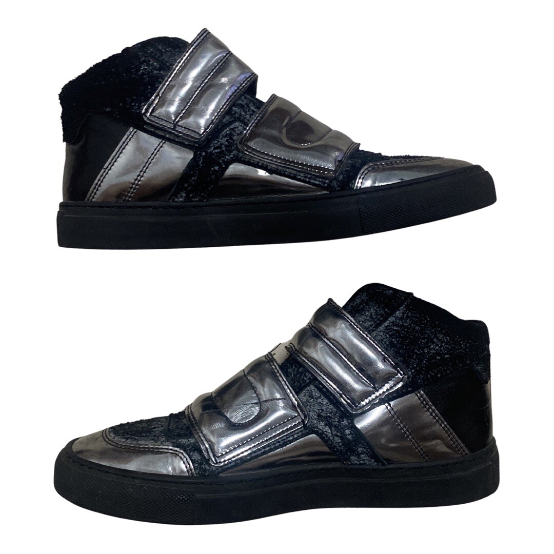 MM6 Maison Margiela Silver Patent Leather Double Strap