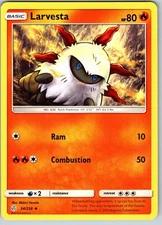 Larvesta - 34/236 Cosmic Eclipse Pokemon Card Near Mint Free Post