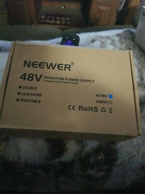Neewer 1-Channel 48V Phantom Power Supply For Condenser Microphone Music