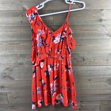 Cupcakes & Cashmere Womens Dress One Sided Off Shoulder Ruffles In Red Large