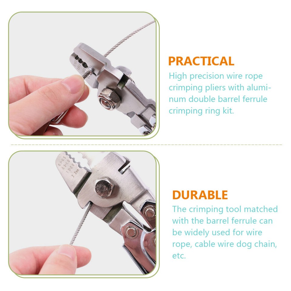 Wire Rope Barrel Ferrule for Cable Tool Crimping Pliers Set eBay