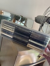 Vintage Clear Cassette Tape Storage Case Organizer Rack With Cassettes