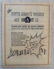 Dick Spencer III WWII US Army 517th Paratrooper IRVING BERLIN AUTOGRAPH 5th ARMY