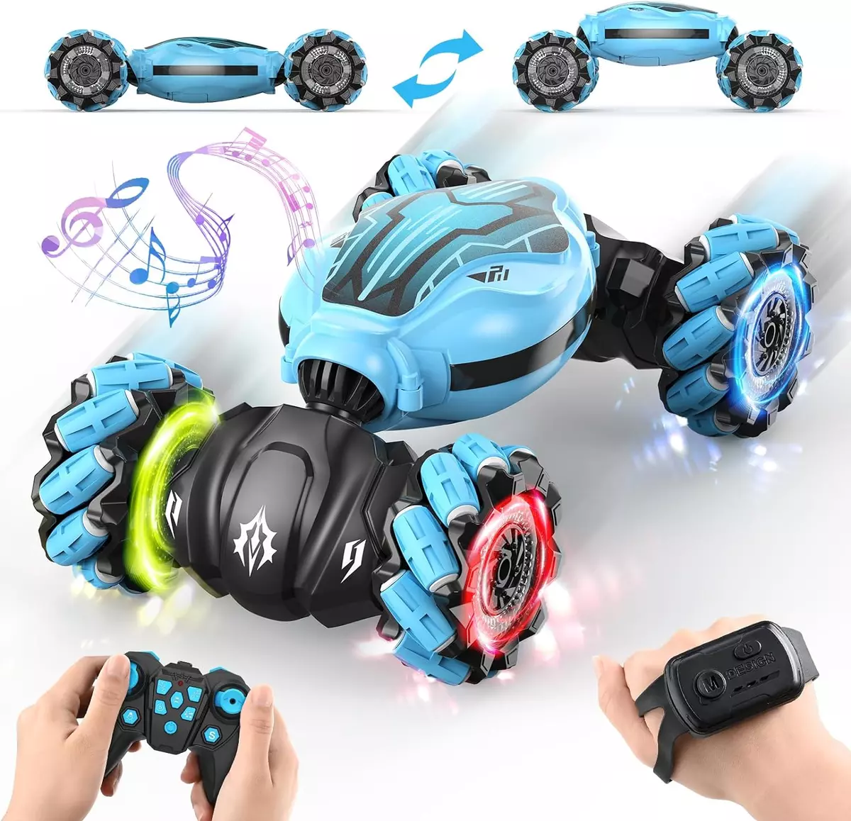 Gesture Sensing RC Stunt Car, Toys for Boys Girls 6-12, 4WD 2.4Ghz Remote  Contro