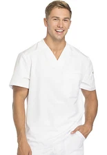 White Dickies Scrubs Dynamix Mens V Neck Top DK610 WHT