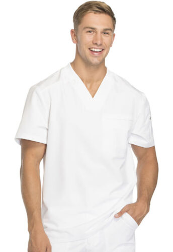 White Dickies Scrubs Dynamix Mens V Neck Top DK610 WHT - Picture 1 of 6
