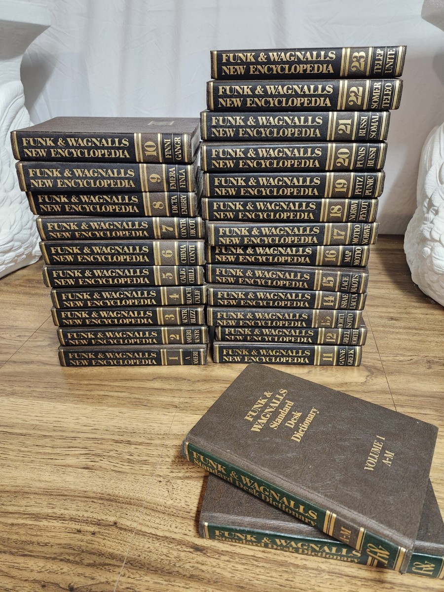 funk wagnalls encyclopedia set With Dictionary 25 Volumes 1970's