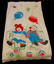 Vintage 1970 s RARE Raggedy Ann and Andy Large Towel 41 x 23, ORIGINAL Owner