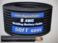 WindyNation 8-Gauge 50 ft. Black Welding Cable - 8G-50B