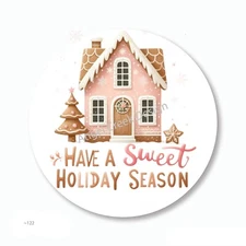 Have a Sweet Holiday Christmas House Favors Scrapbook Stickers Envelope Seals