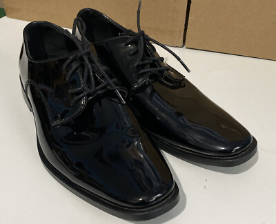Joseph Abboud Black Leather Lace-Up Derby Shoes Joseph Abboud Formal Plain Toe Patent Finish Oxfords, Black  main image 3
