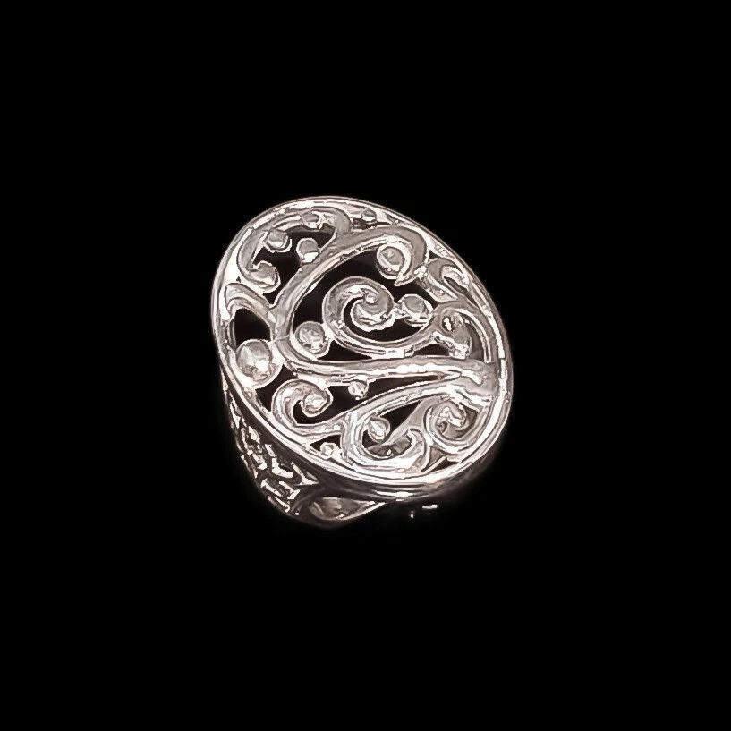 Filigree 925 Sterling Silver Ring Mothers Day Plain Fine Artisan