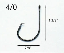 PACK OF 25 Size 4/0 TACKLEWORKS Circle Non-Offset Inline Fishing Hooks 7381