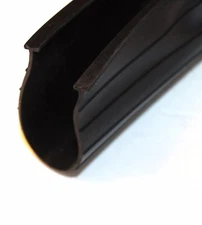 6" Garage Door Bottom Weather Seal - Black Vinyl- 1/4" T-Style, Various Widths