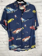 PARADISE FOUND BRAND CHEVY CAMARO HAWAIIAN ALOHA SHIRT M