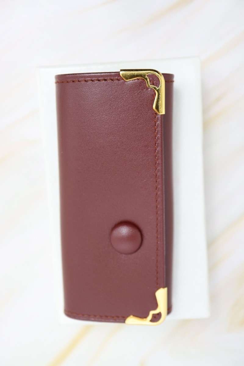 Cartier レザー キーケース Cartier Leather 4 Key Case Holder Men Women Bordeaux | eBay