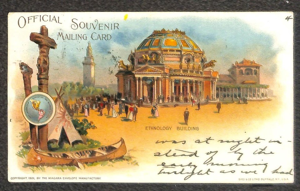 USA 294 STAMP BUFFALO NY ETHNOLOGY PAN AMERICAN EXPOSITION POSTCARD