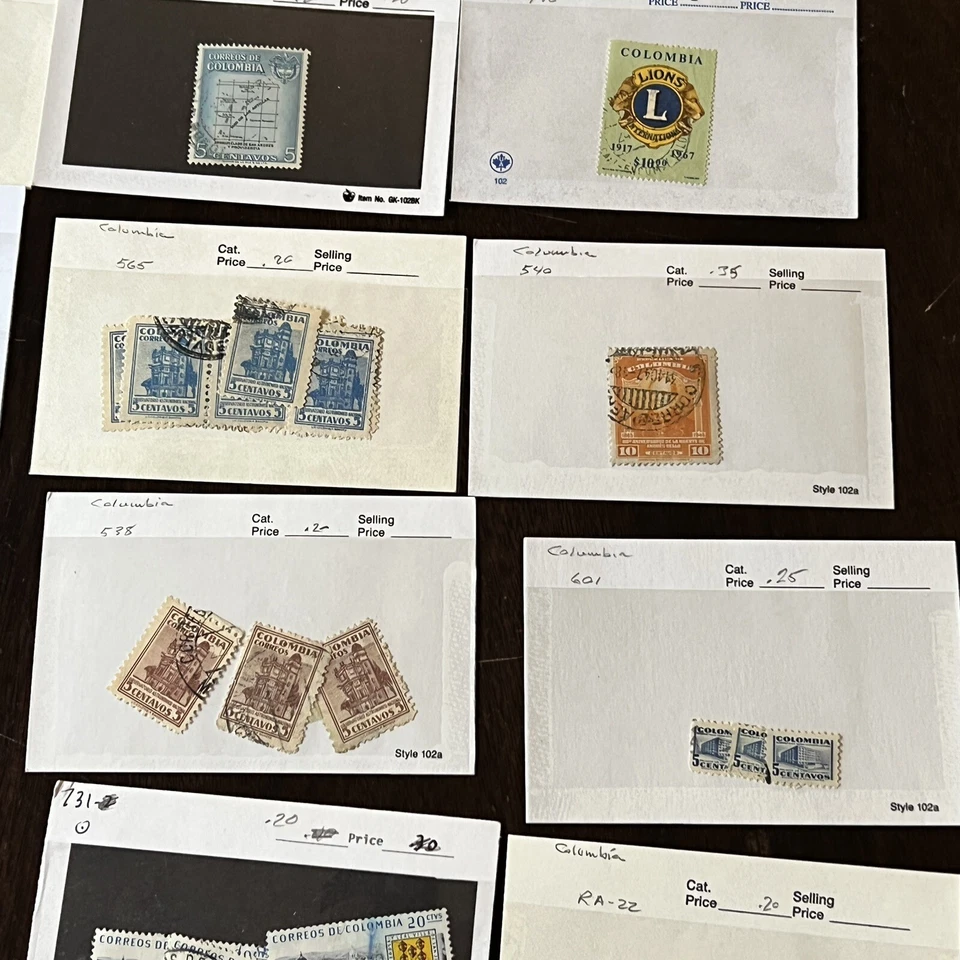 LOTE DE SELLOS COLOMBIA EN 35 CRISTALES DIFERENTES CLUB DE LEONES, ARQUITECTURA #14 Foto 4 de 4
