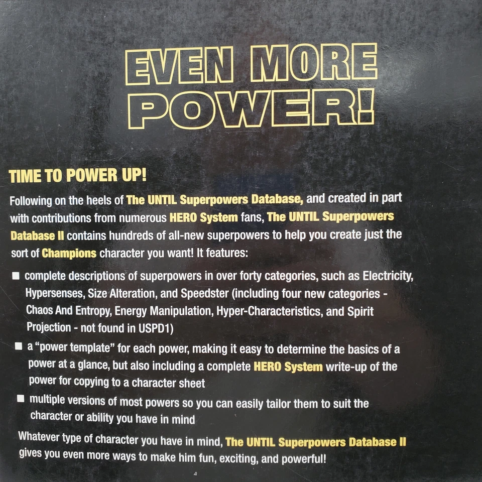 Champions Hero System Software UNTIL Superpowers Database II - Image 4 of 4