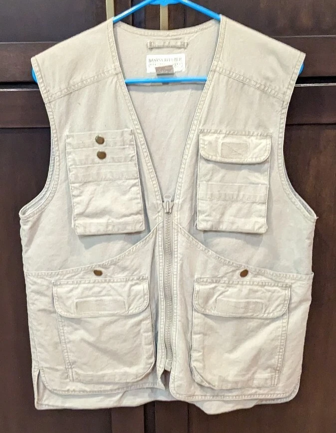 Vintage Banana Republic Safari & Travel Clothing Co Beige Men's Fishing Vest - S
