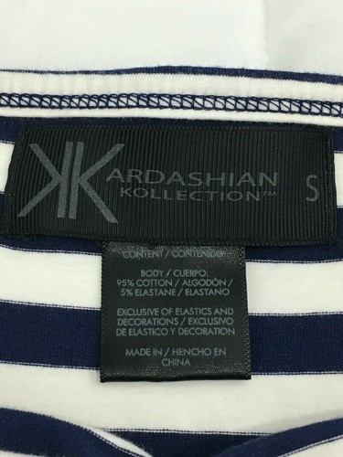 Kardashian Kollection Striped Navy Nautical Sailor Tank Top Shirt Size Small S - Picture 7 of 10
