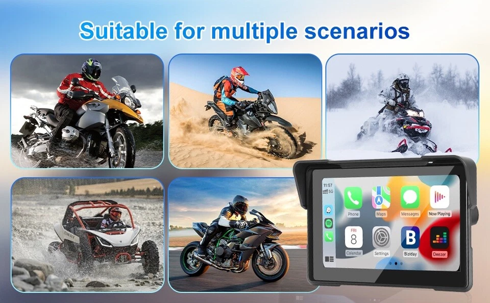 Motorcycle Carplay Android Auto GPS Navigation,7 Inch Waterproof Touch Screen - Image 2 of 4